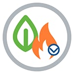 значок с изображением листа и пламени